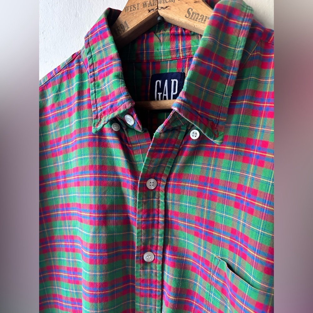 GAP Vintage Classic Preppy Heritage Men's Plaid Button Down Shirt - Picture 2 of 9
